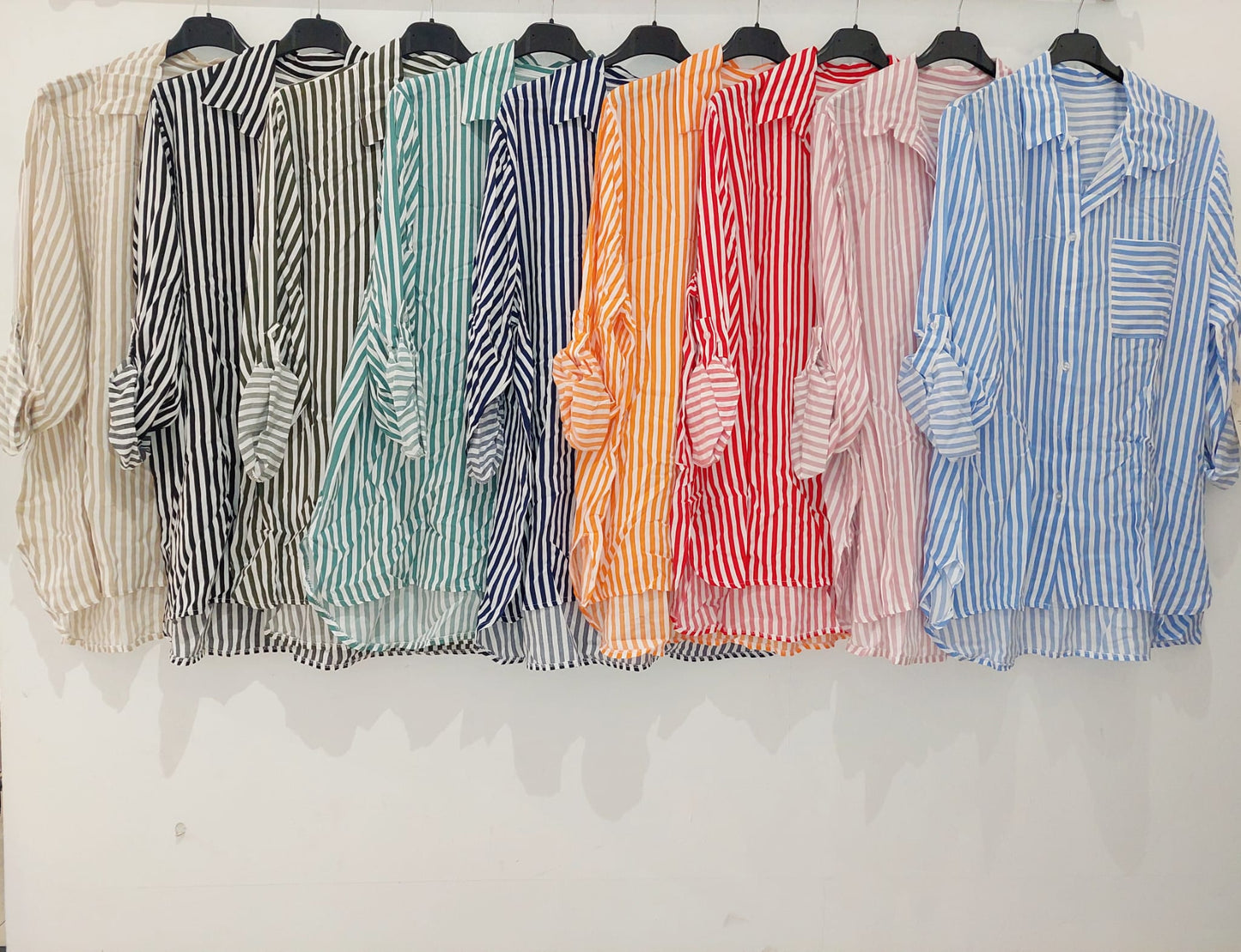 CAMISA RALLADA ALGODÓN
